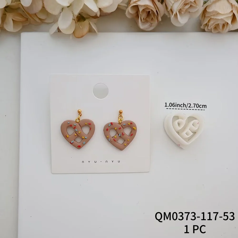 Valentinstag Serie Polymer Clay Ohrringe Cutter Form Schleife/Herzförmig für DIY handgemachte Geschenk Haarspange Schmuck Anhänger Werkzeuge – Detail 8