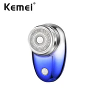 Kemei Mini Travel Shaver Portable Rechargeable Electric Razor TYPE-C USB Pocket Size Men Shaving Machine for Men Wet and Dry Use 1
