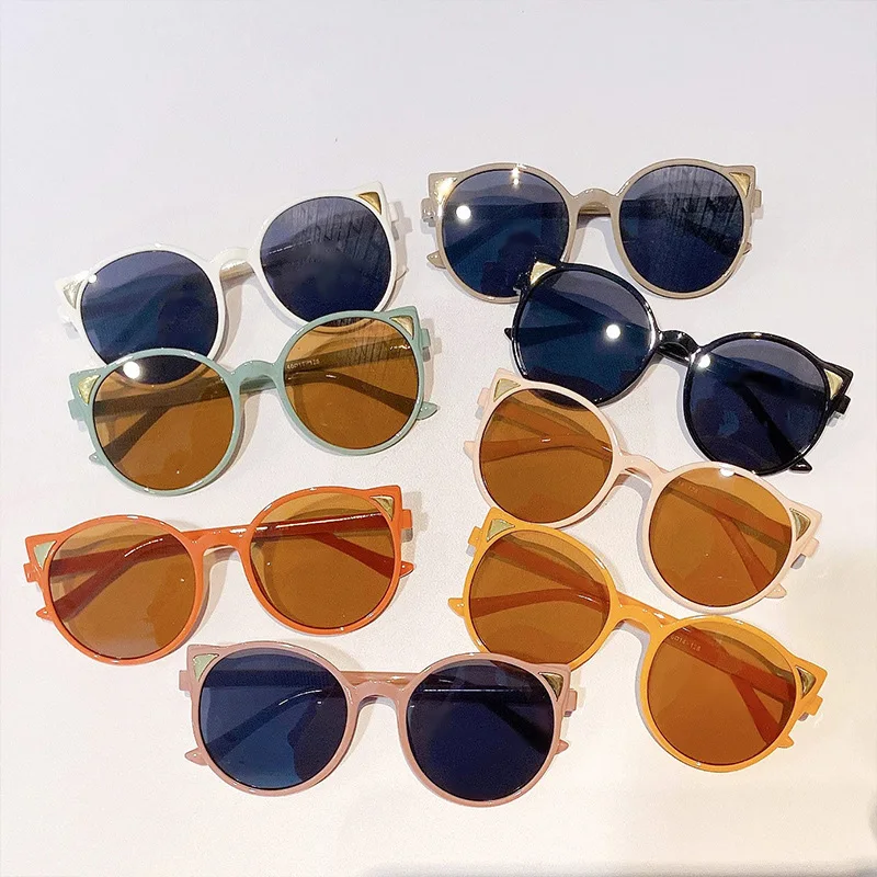 

Unique Design Children's Cat Ear Sunglasses Boys Girls Lightweight UV Protection Sun Glasses Baby Kids Vintage Cute Eyewear