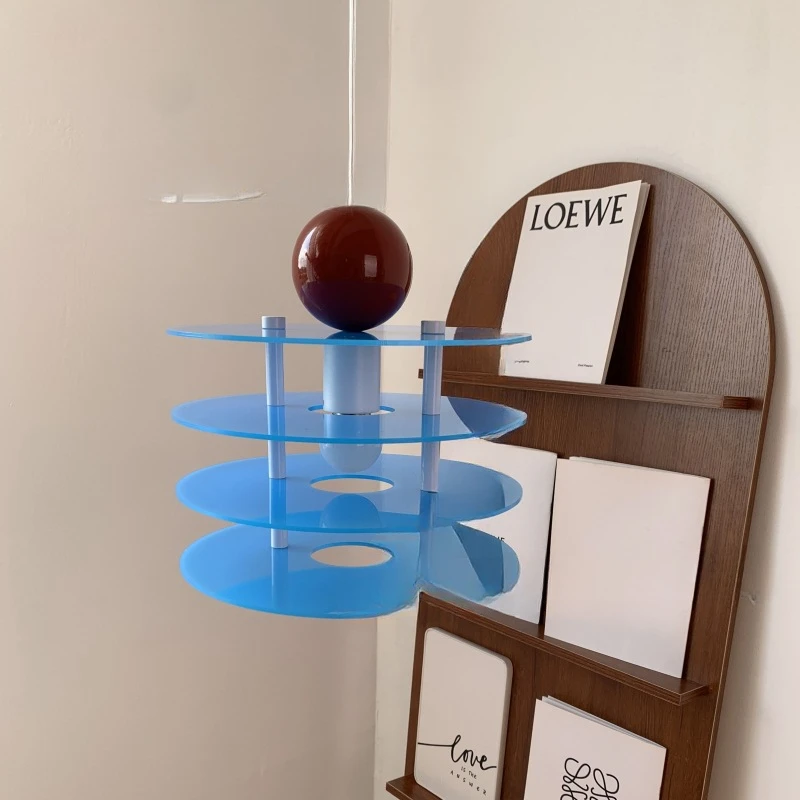 Acrylic UFO chandelier Korean children's room bedroom cute bedside hotel homestay small unit decorative light