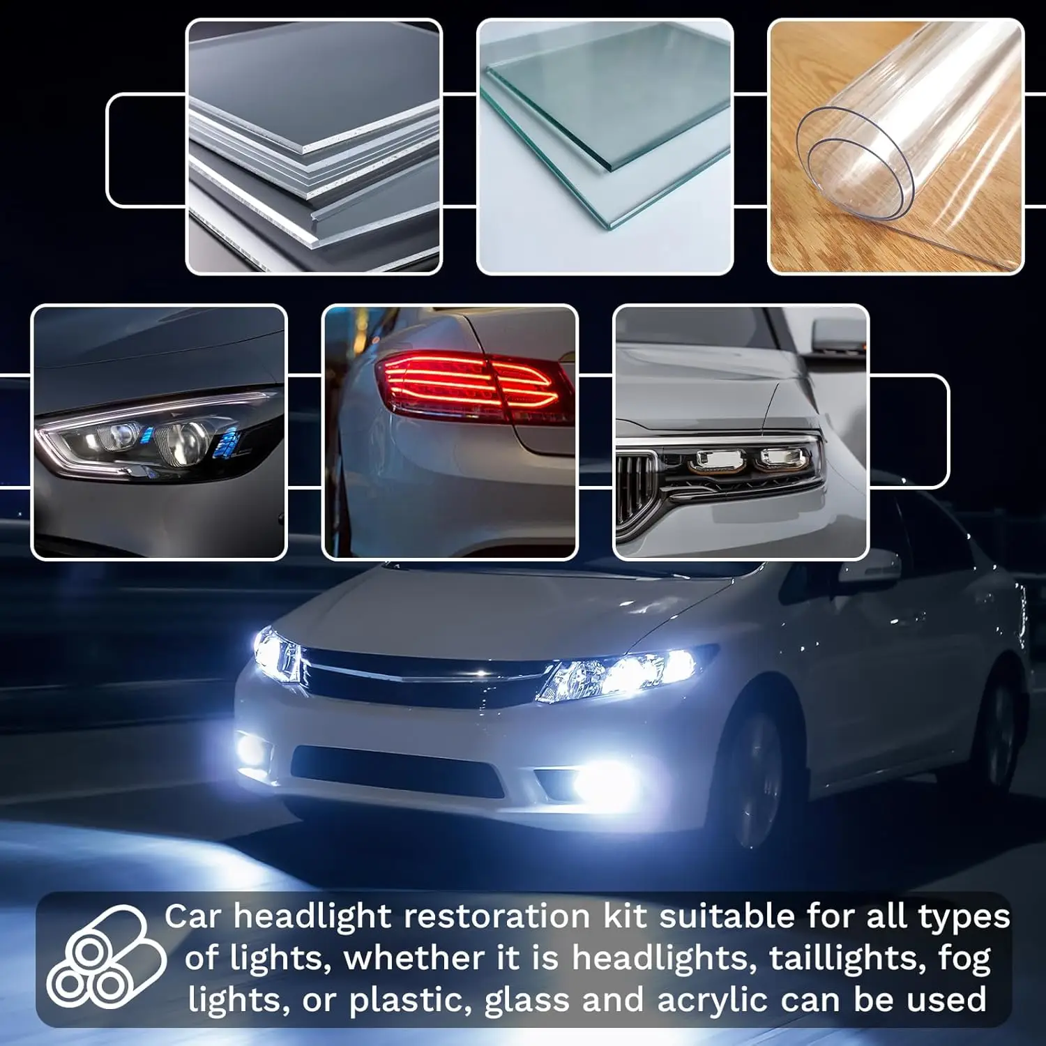 Auto Headlight Polishing Set 38Pcs 3Inch for All Car Headlights Restoration