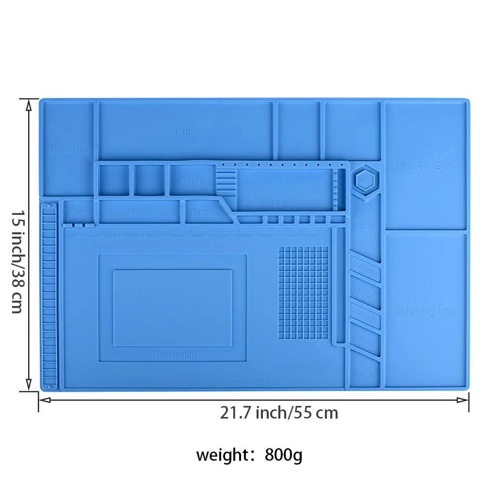 Dodosee 500 ℃ Tapis De Travail Antistatique En Silicone, Résistant à La Chaleur, Pour Pistolet à Air Chaud, Station De Soudage, Plate-forme De Bureau De Réparation
