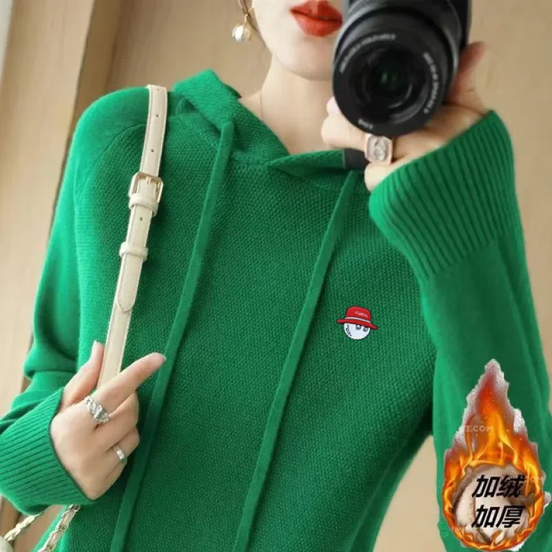 

High Quality Winter Golf Knit Women's Golf Wear 2023 Golf Sweater Women's Golf Clothing One Piece Plush Thickened Bottom Shirt