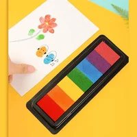 Kindergarten Creative Palm Finger Paint Ink Pad Diy Printing Station 7 Colours Kids Graffiti Finger Stamp Pad Stamp Drawing Toys 1