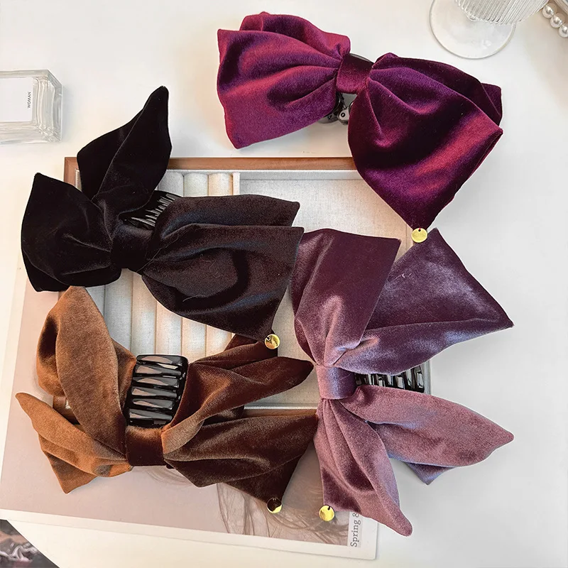

Ins High Ponytail Holder Claw Clip Bowknot Hair Barrettes Korean Style Elegant Bow Shark Hair Claw Clip Trendy Hairpin For Women