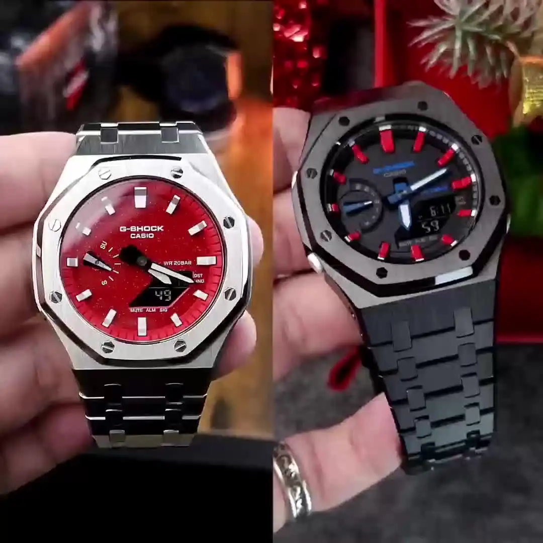 Casiオークga2100 modキット、メタルケース、スクリューベゼル