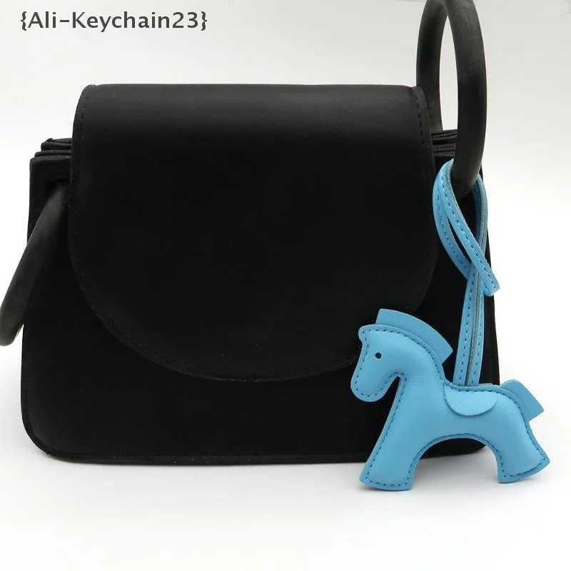Premium PU Leather Tiny Pony Embellishment Keychain - Unique Design Feature
