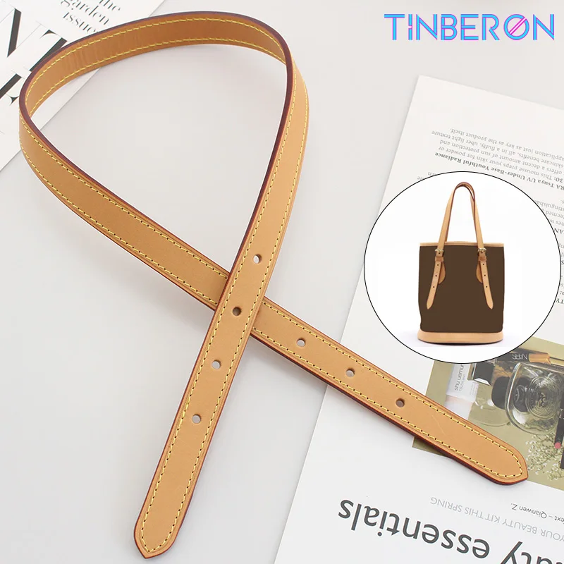 

TINBERON Tote Shoulder Bag Strap 1 Pair Vachetta Leather Handle Bag Strap Luxury Designer 72cm Handles Strap For Fashion Handbag