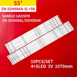 10Pcs/1Set LED Backlight Strip 4+5 Lamps 3V for 55