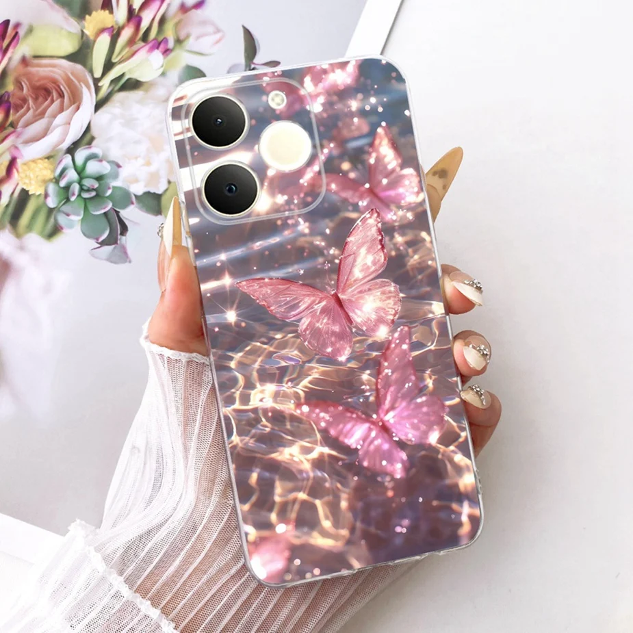 Luxury Lotus Painted Soft Silicone Case - Elegant Protective Cover