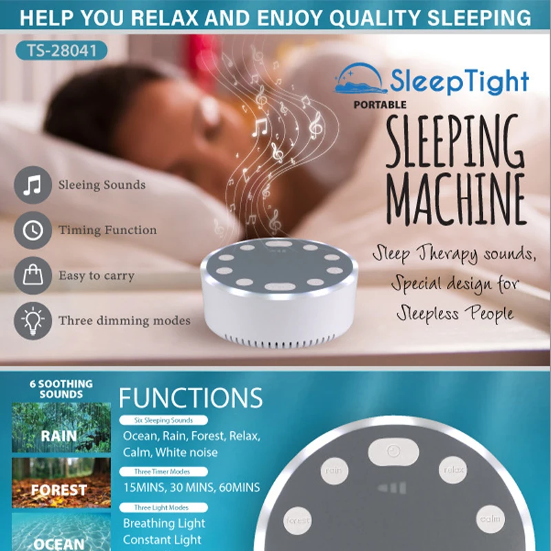 Baby Music Sleep Aid Sleeper Atmosphere Light Breathing Light White Noise Intelligent Sleep Aid Sleeper Night Light Speaker