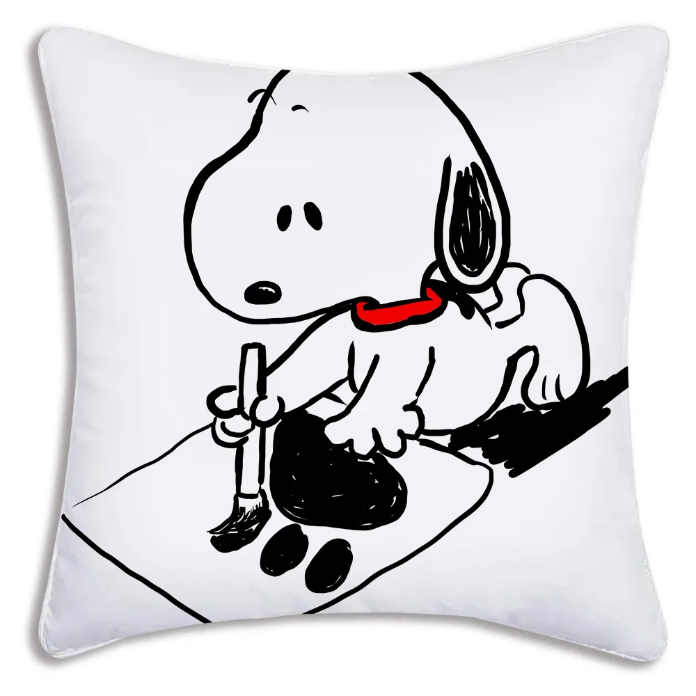 thumbnail image 1 of Fundas de almohada S-Snoopy con dibujos animados para sofá, decorativas, para el hogar, con impresión a doble cara, funda de cojín corta de felpa bonita, 1 of 5