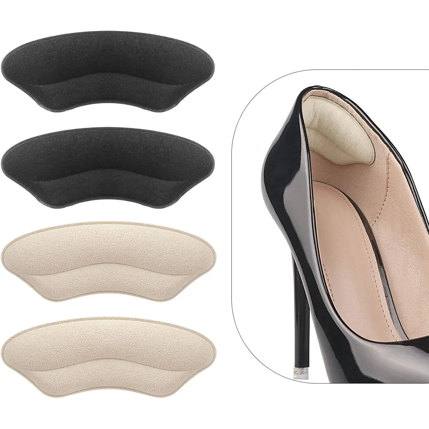 Heel Grips Liner Cushions Inserts for Loose Shoes, Filler Improved Shoe Fit and Comfort, Prevent Heel Slip and Blister