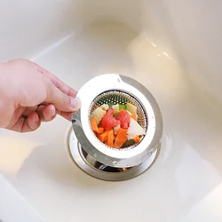 Sink Strainer Stainless Steel Anti-clogging Basin Filter Basket Hole Sewer Reusable Bath Hair Catcher Household Accessory