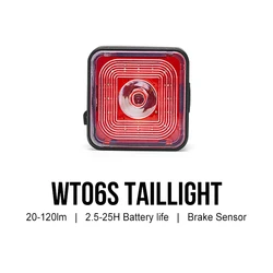 Smart Brake Sensing Bicycle Light Set - Waterproof USB Rechargeable Cycling Safety Lamp (WT06S)