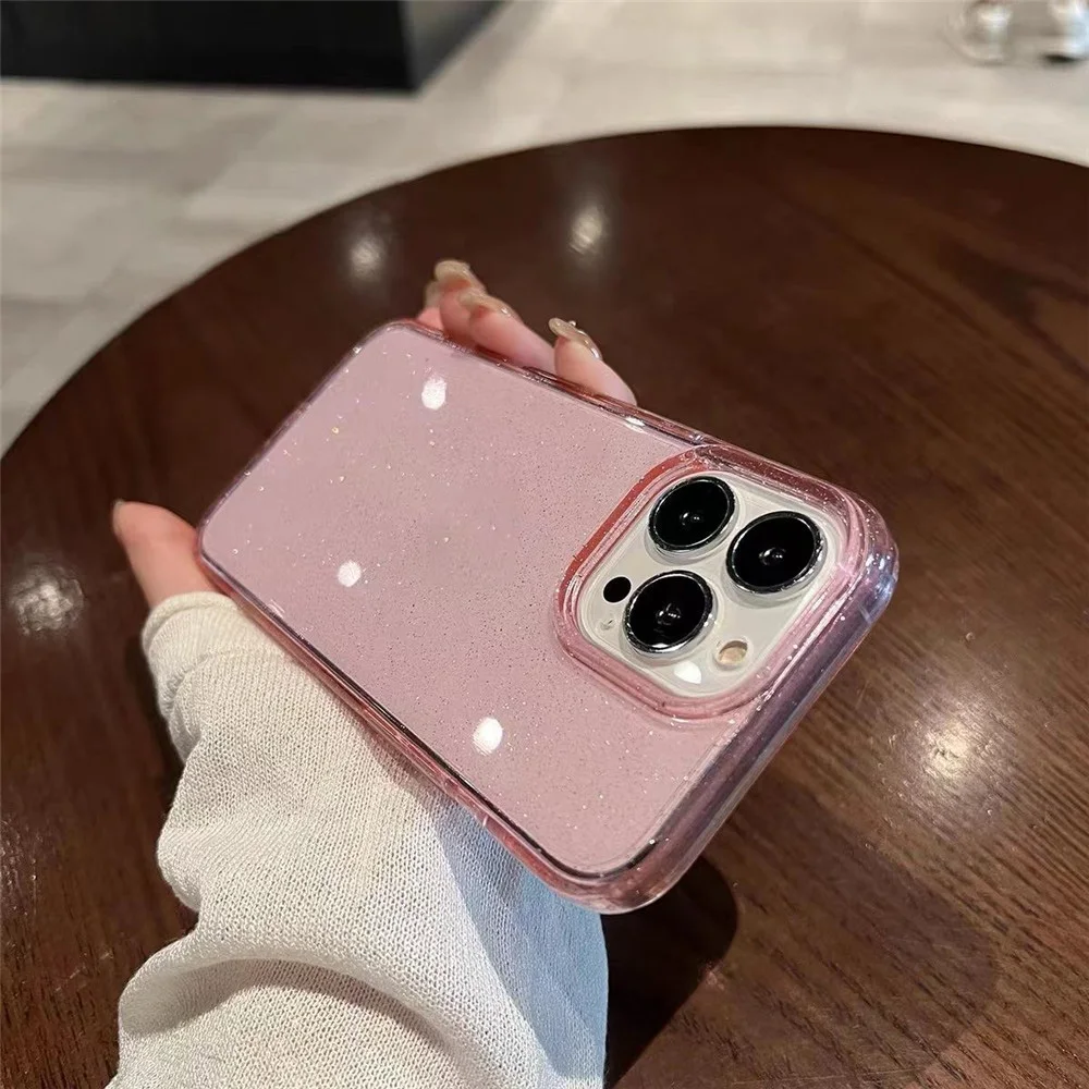 thumbnail image 1 of Luxury Bling Glitter Clear Case For iPhone 15 14 Pro Max 13 12 11 Shockproof Transparent Soft Cover, 1 of 5
