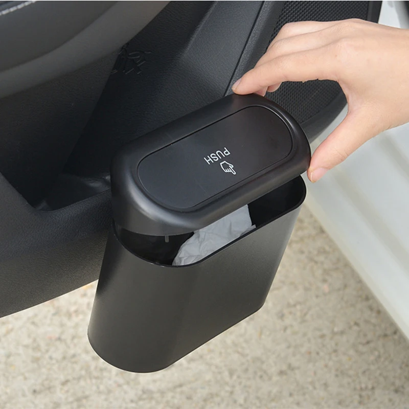 

Car Trash Can Seatback Door Hanging Storage Box Multifunctional Garbage Bin Bag Folding For Car Accessories