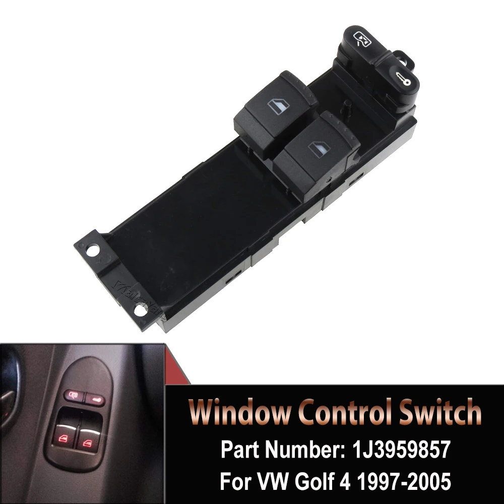 Per Volkswagen Vw Bora Golf 4 Passat 3B/3Bg Seat Leon Toledo Car New Power Window Switch Oem 1 J3959857 Muslimah