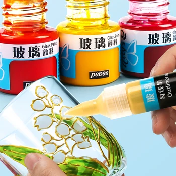 Principianti Vernice Acrilica di Vetro Bottiglia da 20/25ml Trasparente Resistente al Sole Organico Per La Ceramica Fai Da Te Tessuto Fatto A Mano Graffiti Pigmento 1