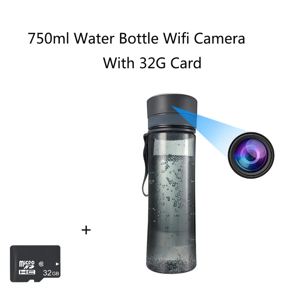 Portable Water Bottle Wifi Camera Office Water Cup HD Pinhole Wireless IP Camera Real-time Live-Stream Wifi Remote Monitoring