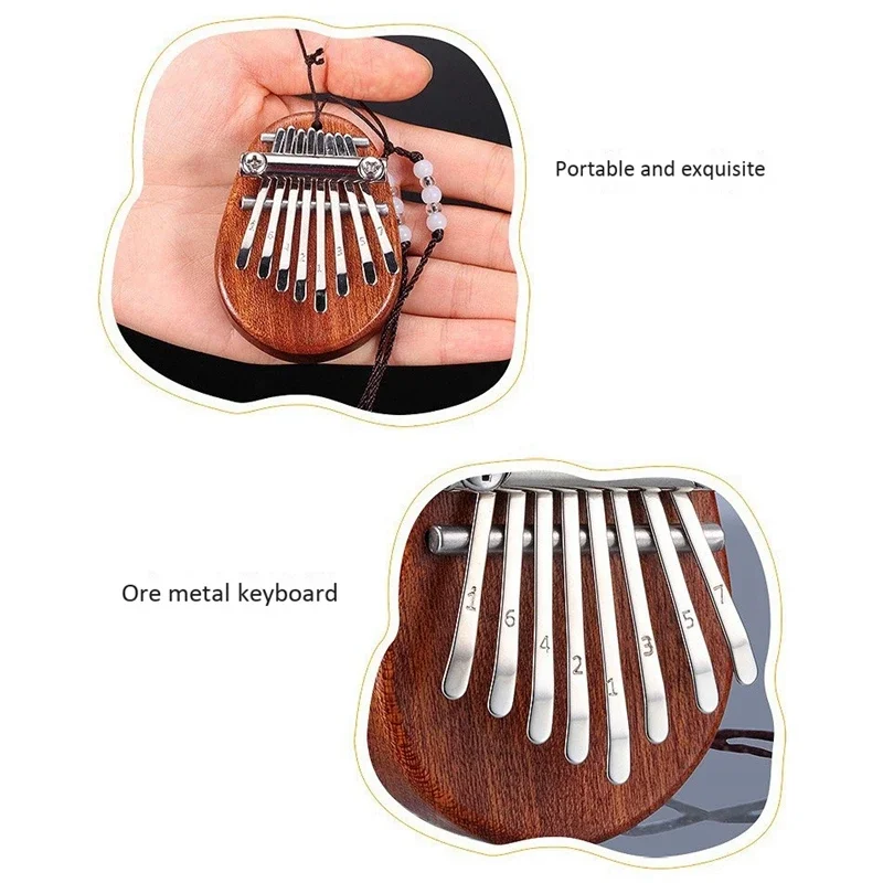 Thumb Piano 8 Key Mini Kalimba Exquisite Finger Piano Portable Marimba Musical Pendant Gift 8 Key Keyboard Musical Instrument