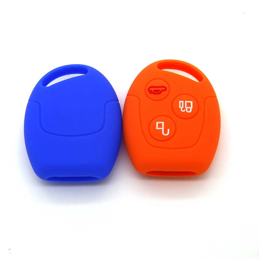 Pusakieyy 3 Buttons Remote Silicone Car Fob Key Case Cover Ford Focus Mondeo Festiva Fusion Suit Fiesta KA Holder Protector key case cover key case remote control case cover