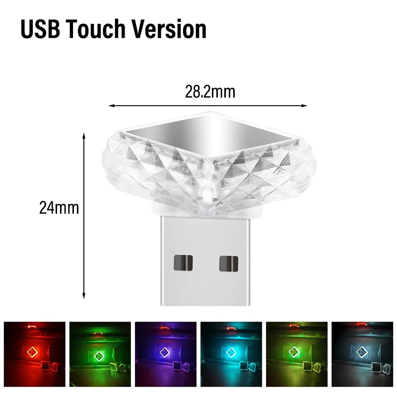 Novo tipo-c usb interior do carro atmosfera ambiente luz led luzes de sinal lâmpada de leitura automática decorações acessórios interiores do carro