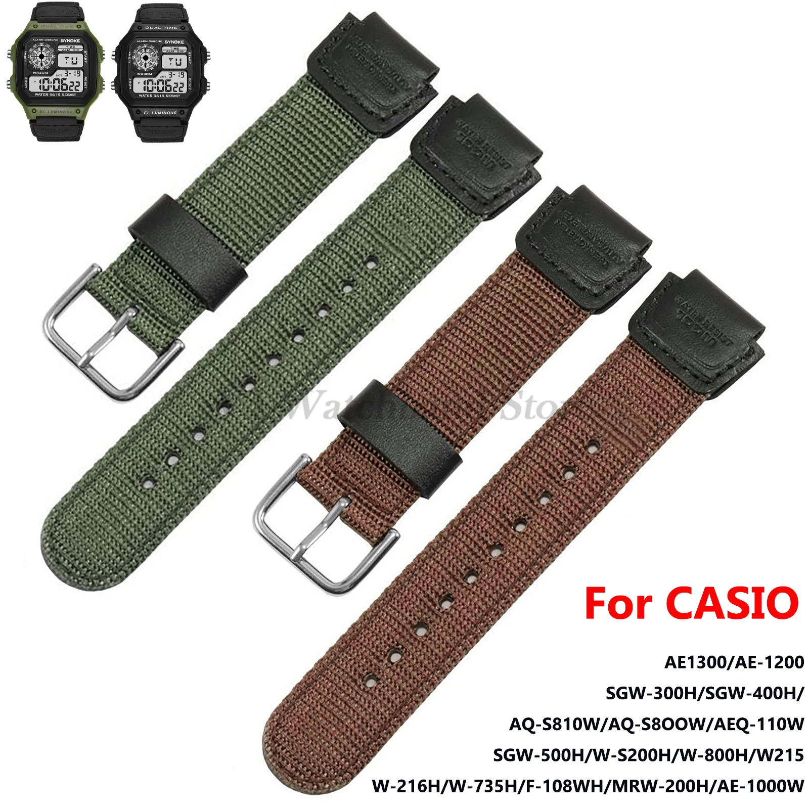 

Холщовый нейлоновый ремешок для Casio AE-1200 AE1300 SGW-300H AQ-S810W W-216H W735H W-800H ремешок для часов 18 мм