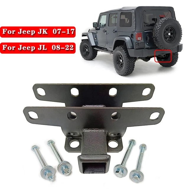 For Jeep Wrangler JK/JL 2018-2021 Rear Towing Trailer Hitch Receiver 2inch  Steel Tow Connector Accessories 4 Door