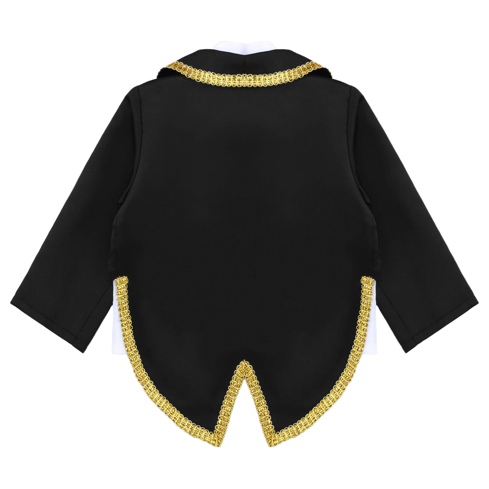 Toddler Boy Halloween Prince Magician Cosplay Tuxedo Long Sleeve Bow Tie Fake Two Piece Gentlemen Blazer for Wedding Christening 2