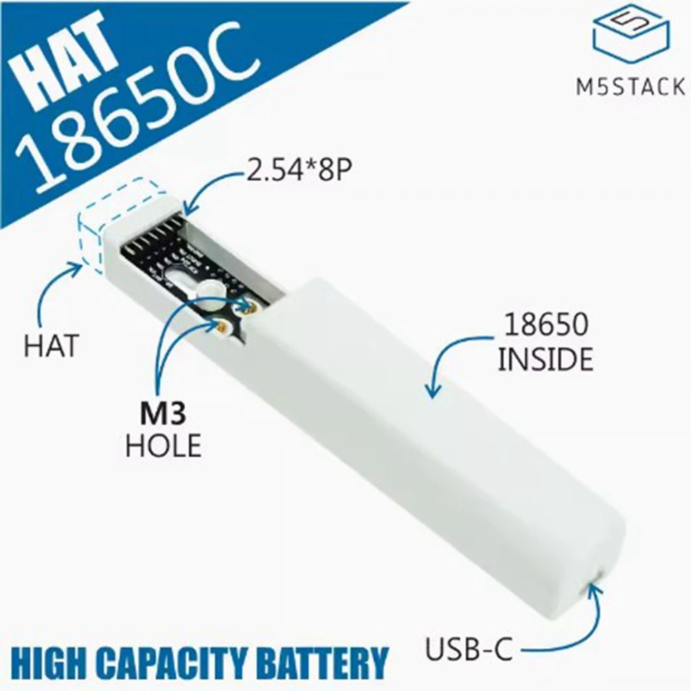 충전식 리튬 배터리 베이스, 센서 확장 가능, M5Stack 18650C, M5StickC