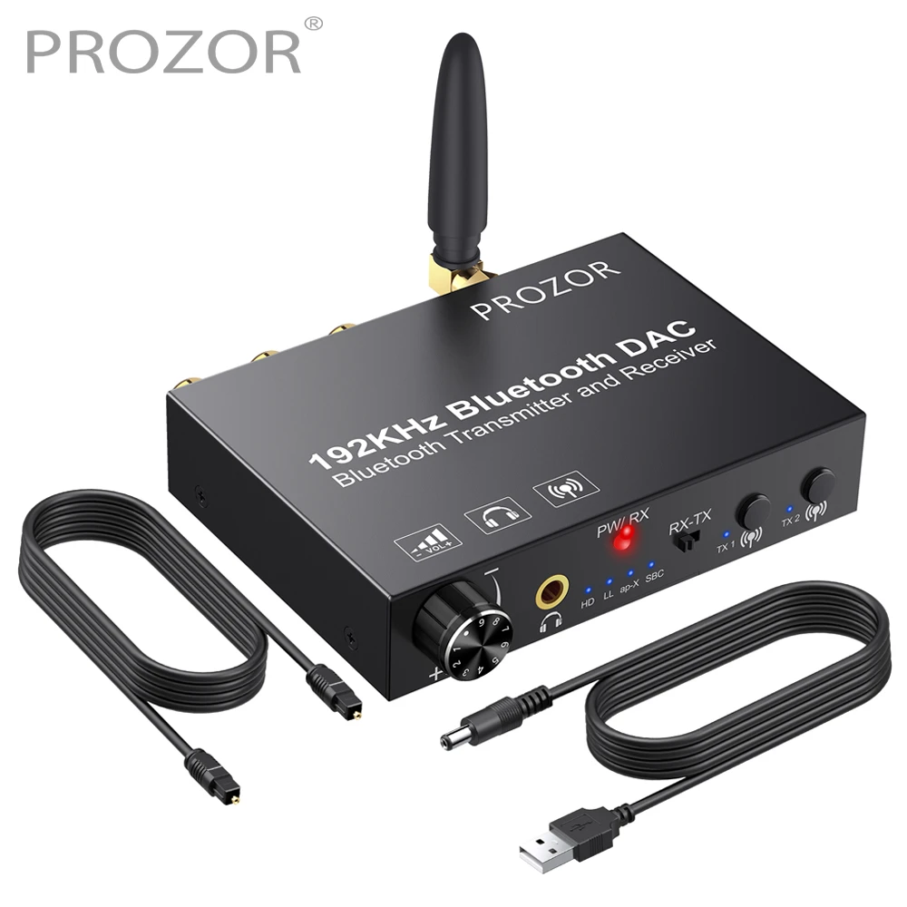 PROZOR 192KHz DAC Digital to Analog Audio Converter With Bluetooth