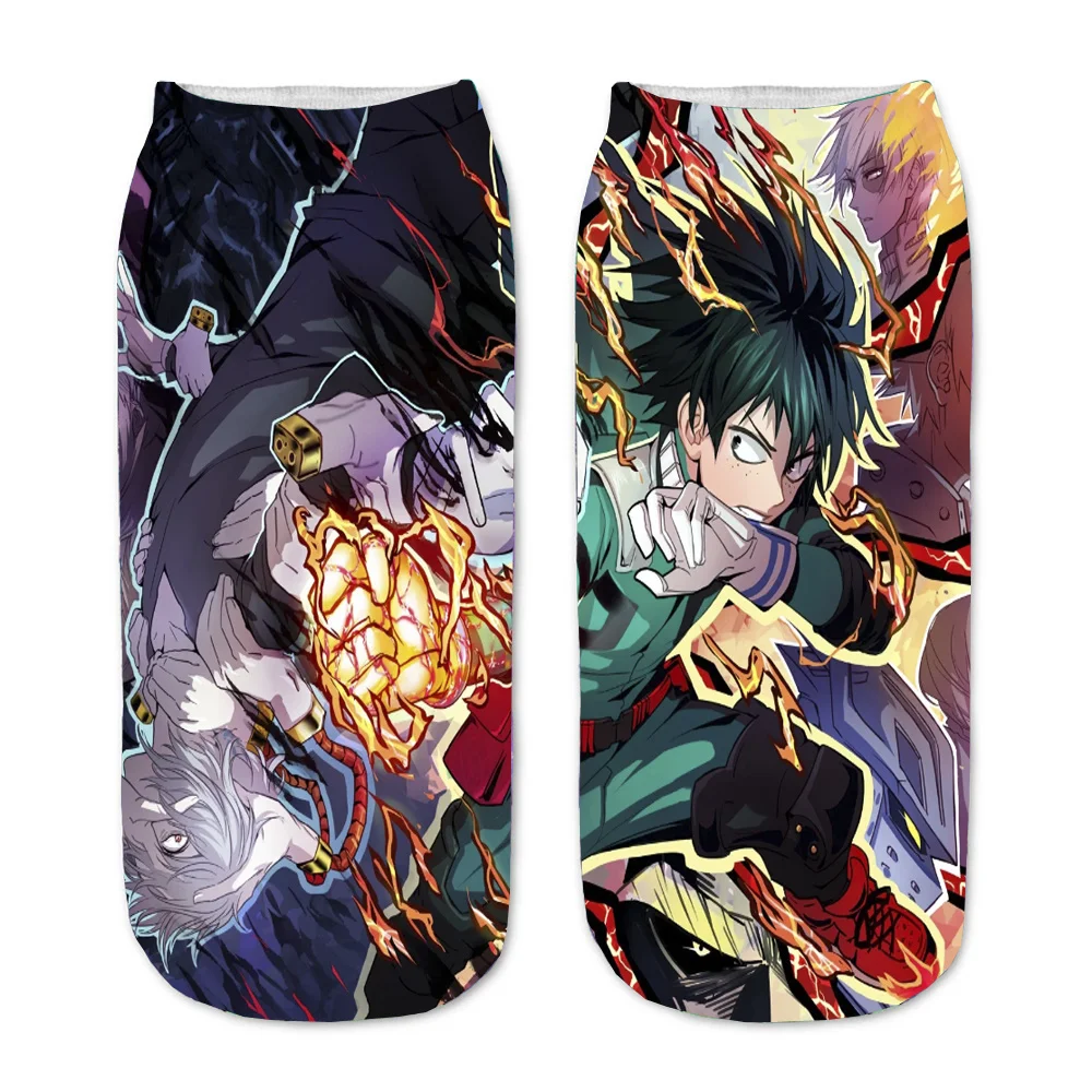 

Teenager Short Sock Kawaii Ankle Socks Anime My Hero Academia 3D Printed Cartoon Straight Socks Men Women Short Sock