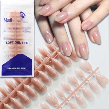150/120pcs Glossy Nude Short Ellipse Fake Nails French White Gradient Full Cover Summer Press On Nails Women Manicure Decoration
