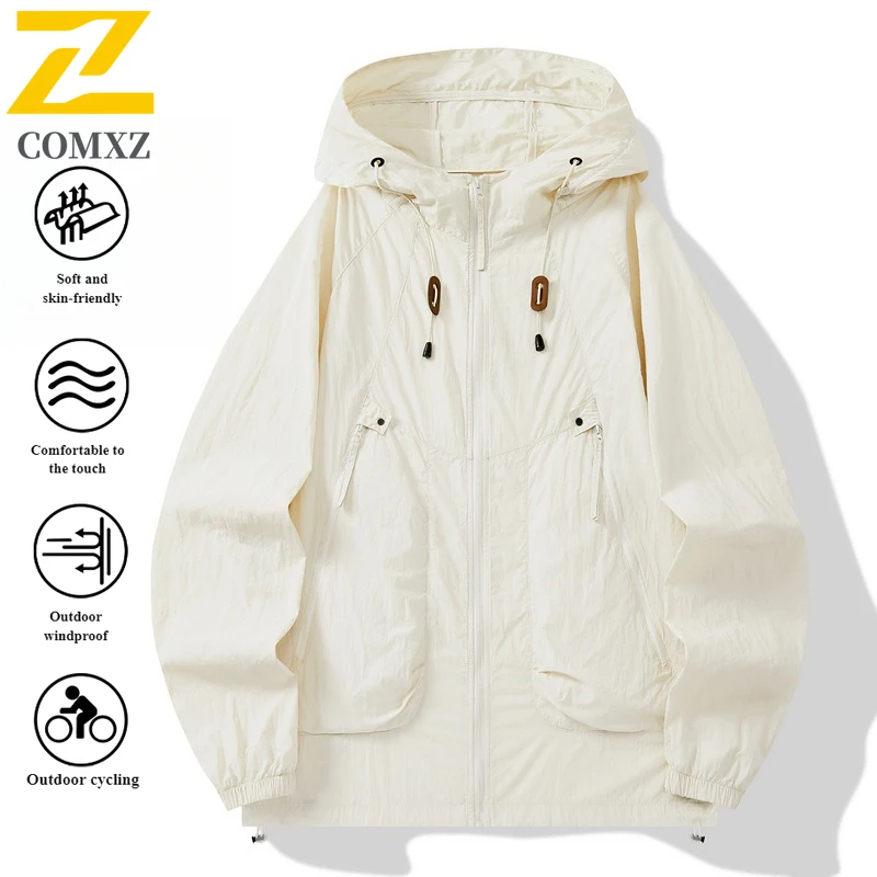 Summer UV Protection Hooded Jacket Unisex UPF50+ Ultra Thin Ice Silk Fishing Skin Coat with Quick-Dry Technology Outdoor Sports