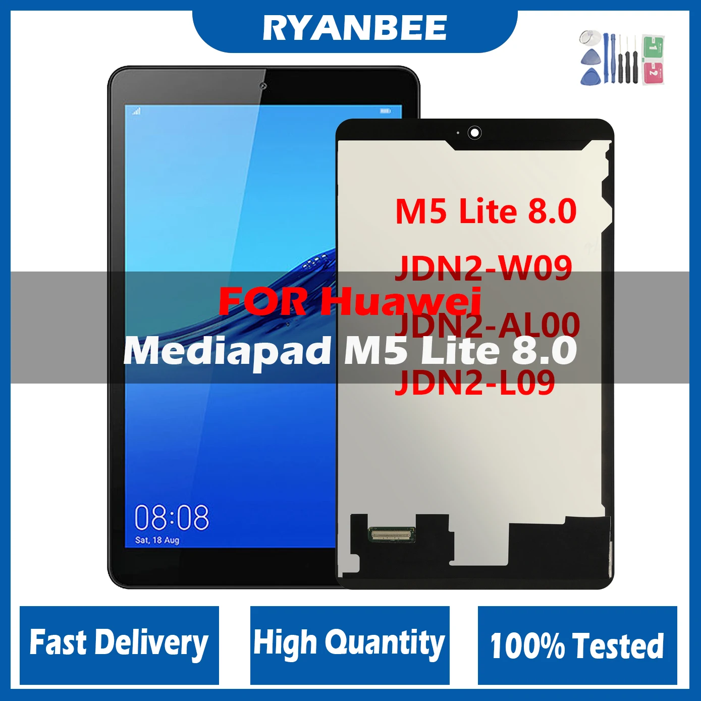 

AAA + 8,0 "ЖК-дисплей для Huawei Mediapad M5 Lite 8 2019 JDN2-W09 JDN2-AL00 LCD дисплей сенсорный экран дигитайзер в сборе