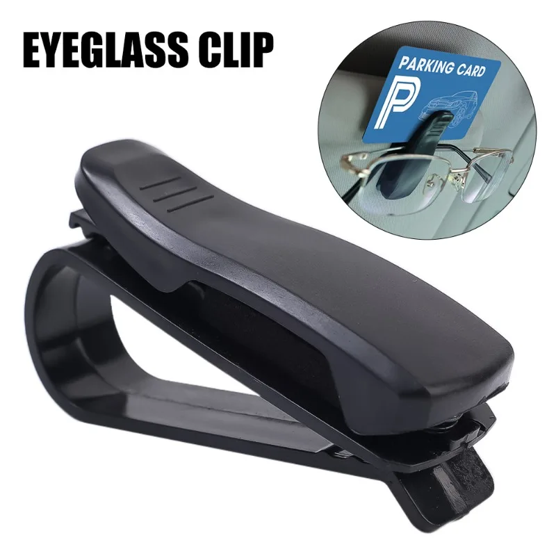 Sunglasses Case 2/1pcs Auto Sun Visor Glasses Clip Card Ticket Holder Stand Universal Fastener