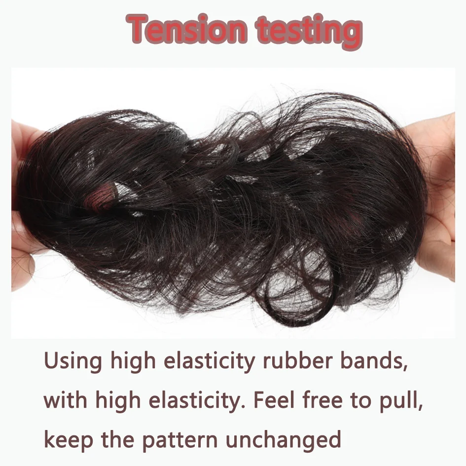 Allaosify synthetic bun female synthetic fiber straight hair circle elastic rope, natural hair color dark light hair accessories