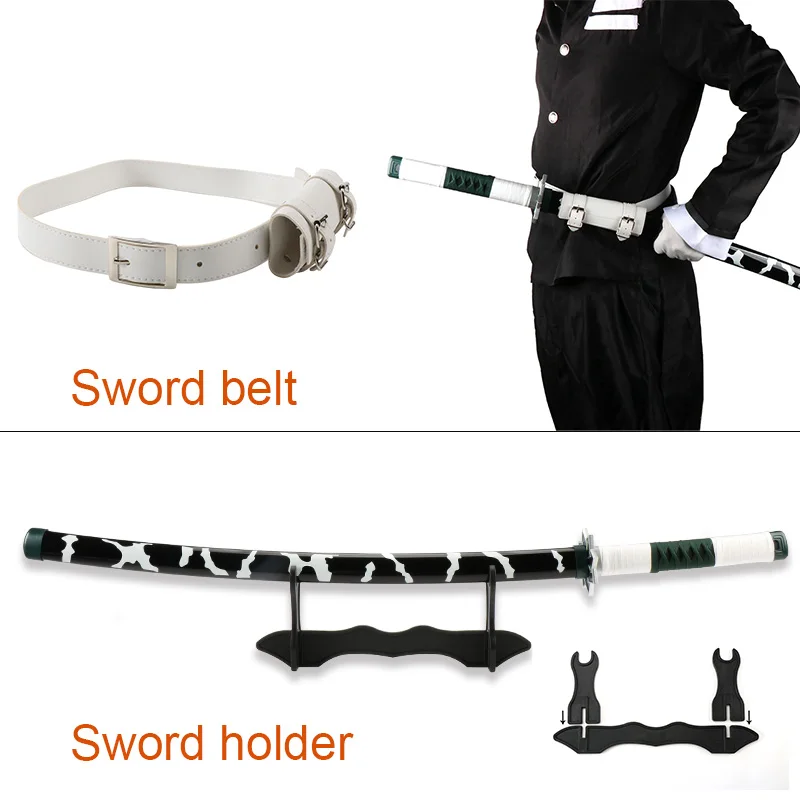 Demon Slayer Katana 104cm Anime Character Weapons Toy Sword Zenitsu Giyuu Blue Shinobu White with Belt and Sword Holder 5