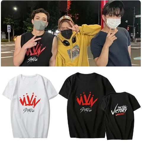 

Stray Kids Same T Shirt Skz The Victory T-shirt Women Men Summer Short Sleeve T Shirt Korean Style Streetwear Y2k Kpop Fans Tees