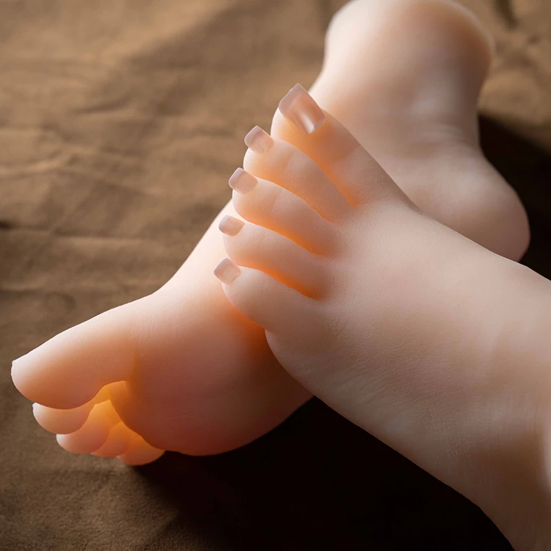 Mannequin Foot Model Shoe Socks Rubber Plastic Silicone Female Fake Nail Leg Display Tarsel Bone Ankle Dummy Feet Fetish 3602