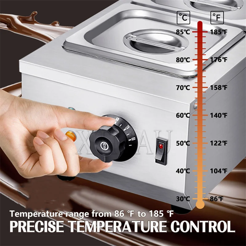 Chocolate Tempering Machine Stainless Steel Electric Commercial Food Warmer For Chocolate/Milk/Cream Melting And Heating 6