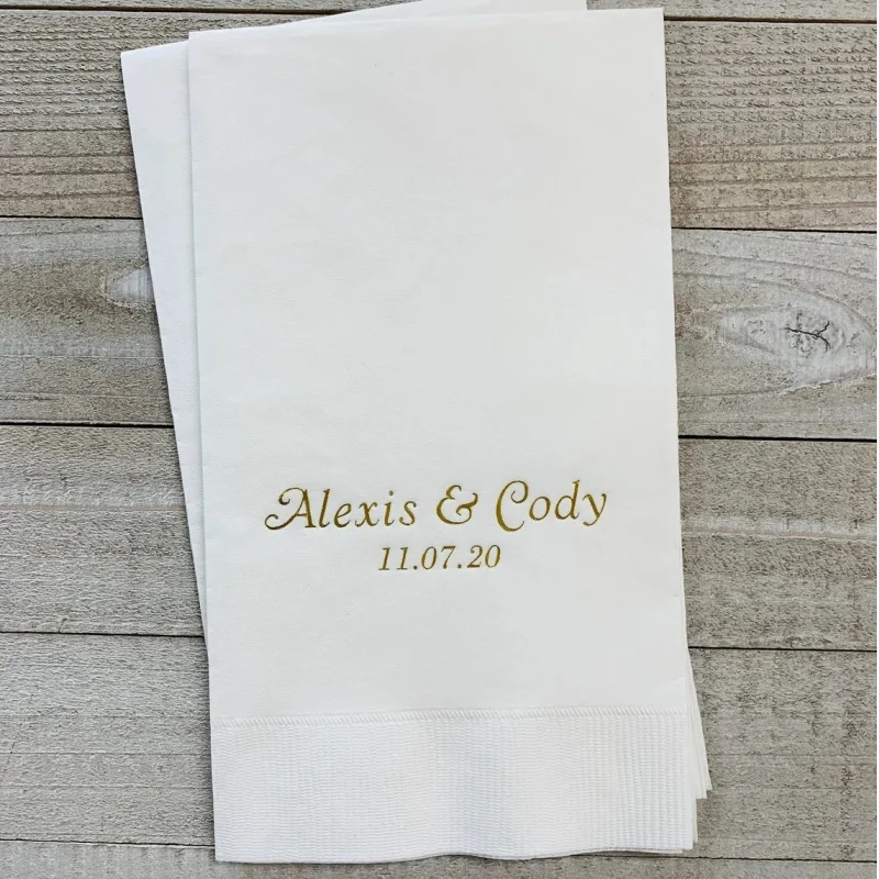 

50pcs Personalized Hand Guest Towels Paper Dinner Napkins Wedding Favors Hostess Gift Party Engagement Monogram Birthday Bar