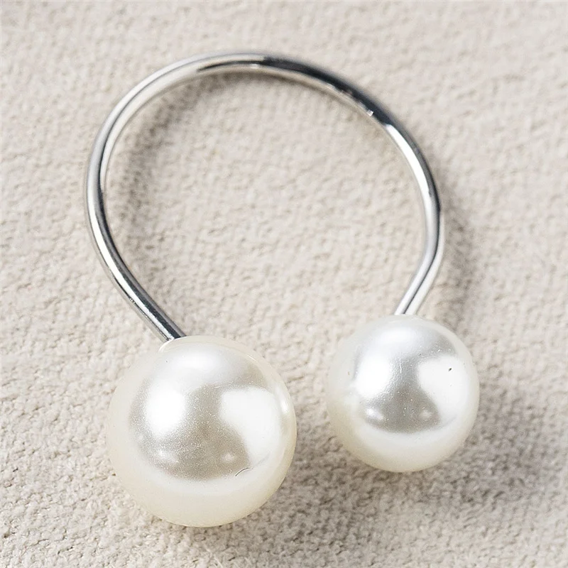 Napkin Ring 6/12pcs Highlighted U-Shaped Pearls Napkin Rings for Wedding Place Settings Home Kitchen Dinner Table Decor Napkin Holder Buckle