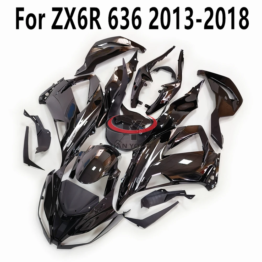 カワサキzx6r,zx 6r,636,2013-2014-2015-2016用の高輝度ブラック
