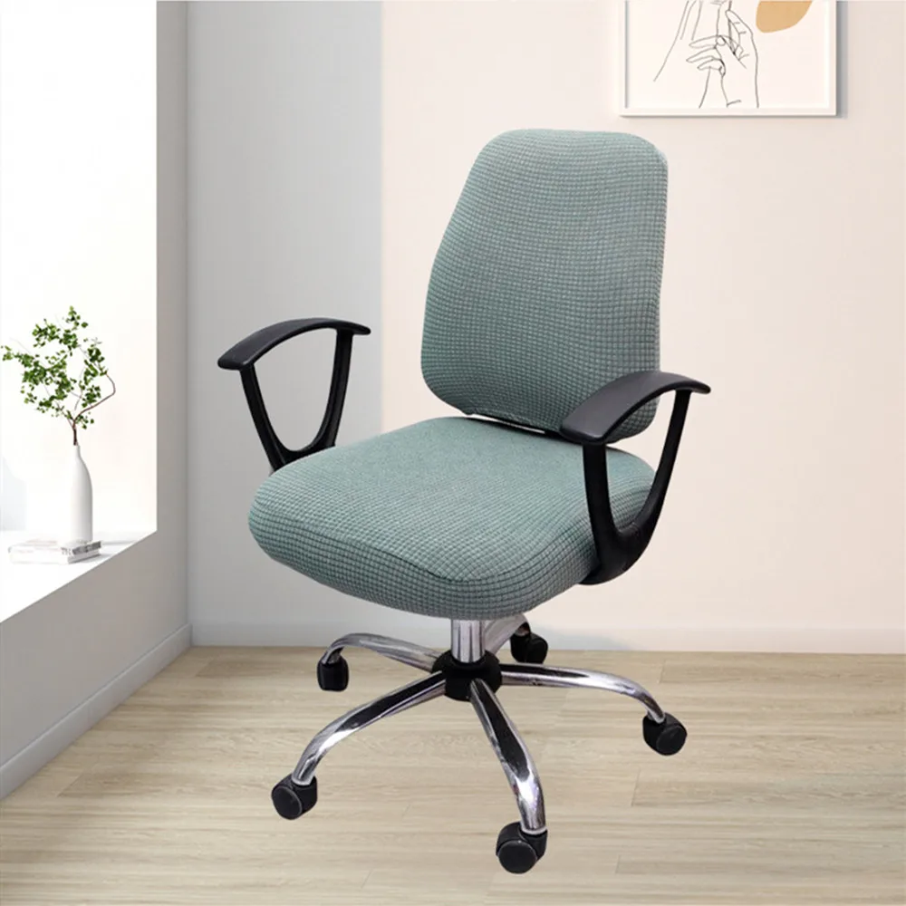 

Office Desk Chair Cover Elastic Spandex Fabric Split Back Cover+Seat Cover Anti-dirty Rotating Lift Computer Armchair Dust-case