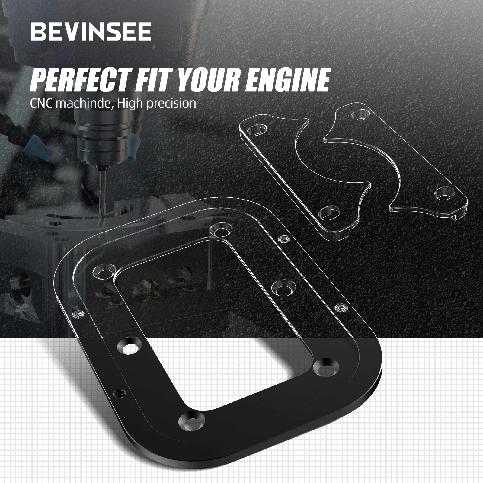 BEVINSEE Aluminum Battery Tray Hold Down Mount for Optima 34/78 Red Yellow Blue Top 34 34/78 D34 D34/78 34M D34M