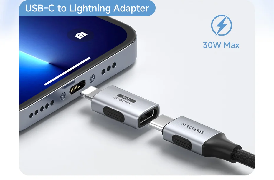 Hagibis Lightning & USB-C Bidirectional Charging Adapter