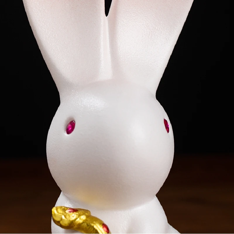 0030 Cute Handmade Ceramic Rabbit Desktop Decoration Room Decorations Mascot New Year Gift Birthday Gift Kiln Pottery