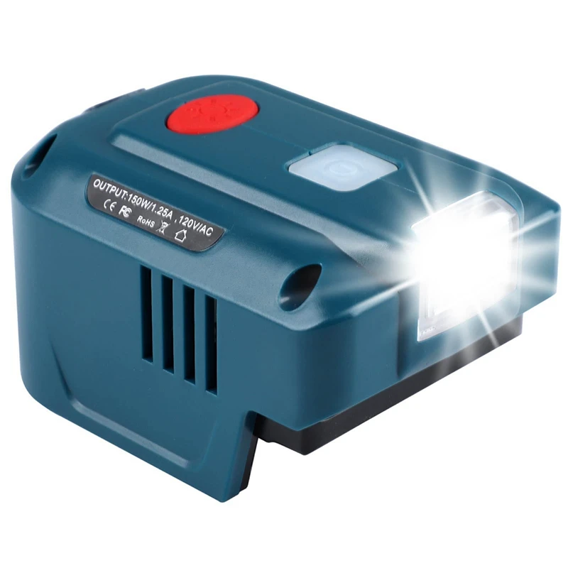 

Power Inverter ABS Portable Power Supply Inverter 120W For 18V Battery, DC 20V To AC 110V USB Charger Adapter With US Plug